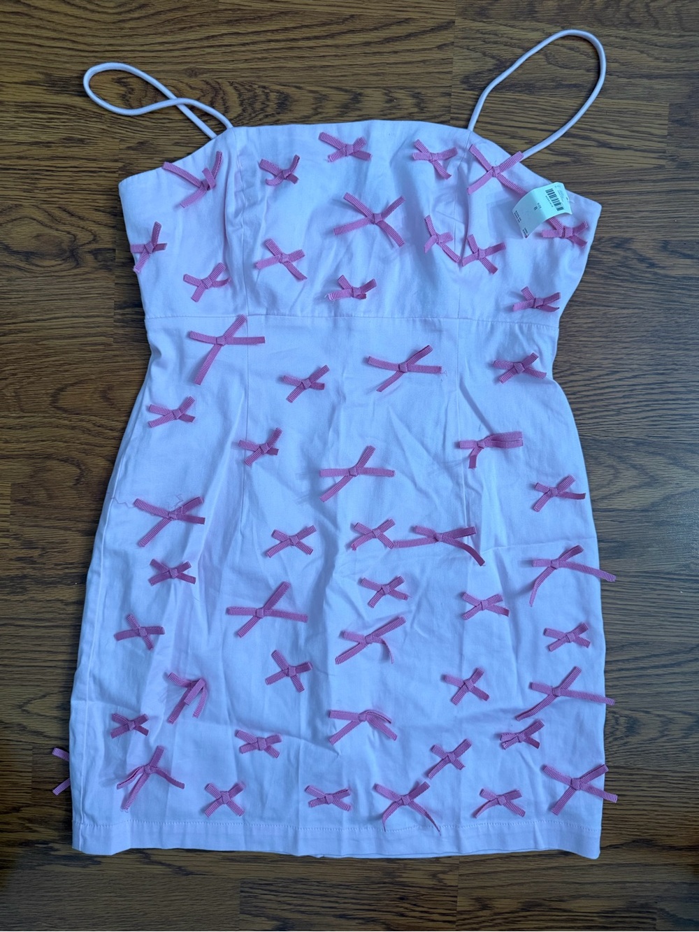 NWT Anthropologie Pink Bow-Embellished Mini Dress - Picture 11 of 11